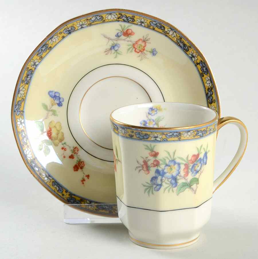 Montreux Chocolate Cup & Saucer Set by Haviland-1