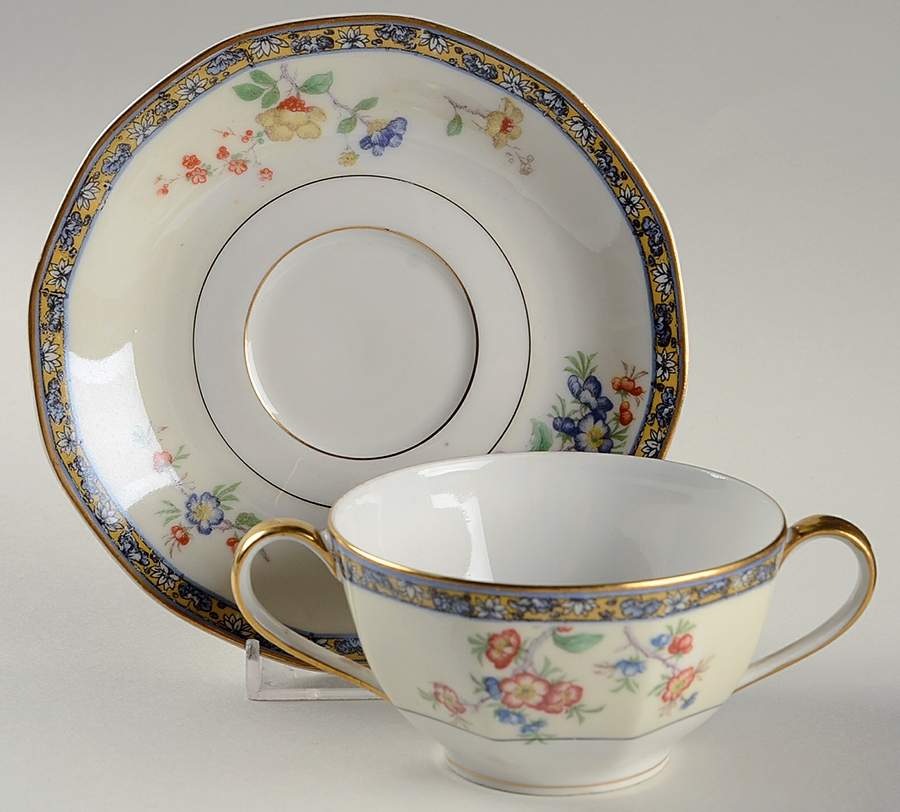 Montreux Flat Bouillon Cup & Saucer by Haviland-1