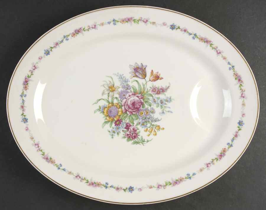 Montrose (White Background) 15" Oval Serving Platter by Haviland-1