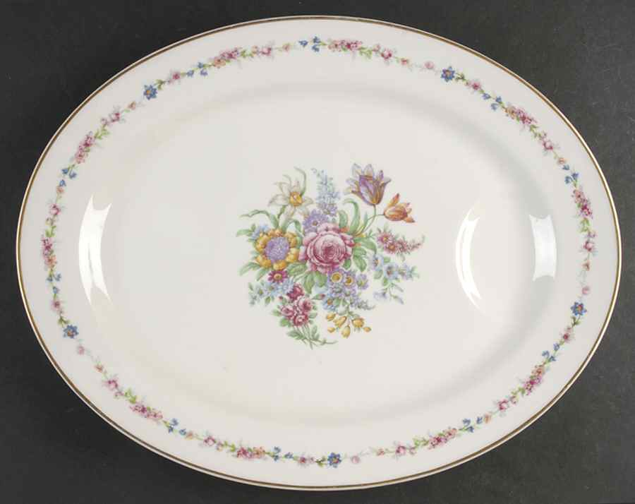 Montrose (White Background) 16" Oval Serving Platter by Haviland-1