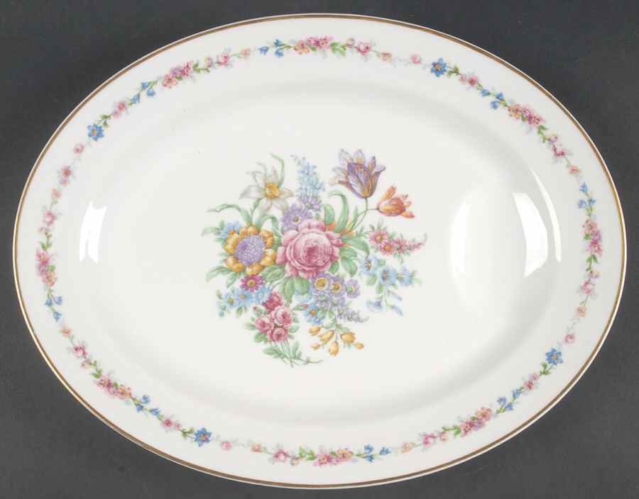 Montrose (White Background) 13" Oval Serving Platter by Haviland-1