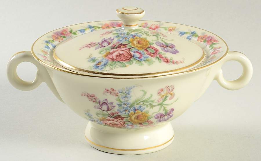 Montrose (Cream Background) Sugar Bowl & Lid by Haviland-1