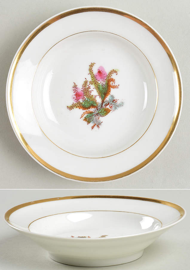 Moss Rose (Thick Gold Trim) Rim Fruit/Dessert (Sauce) Bowl by Haviland-1