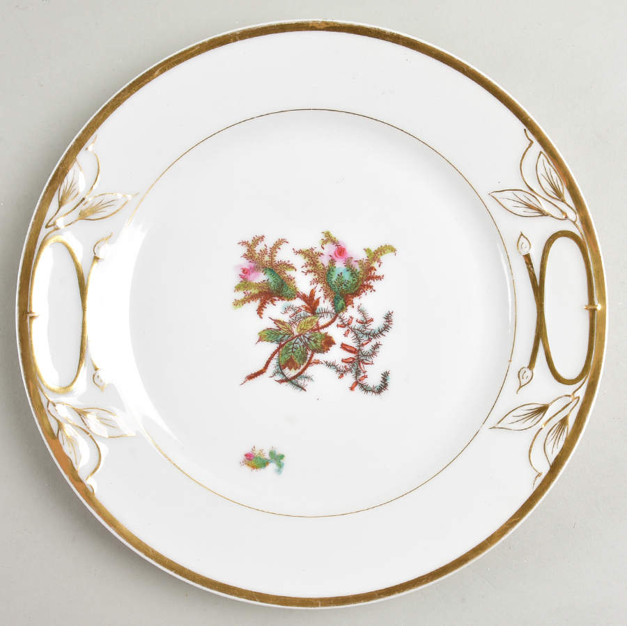 Moss Rose (Thick Gold Trim) Cake Plate by Haviland-1