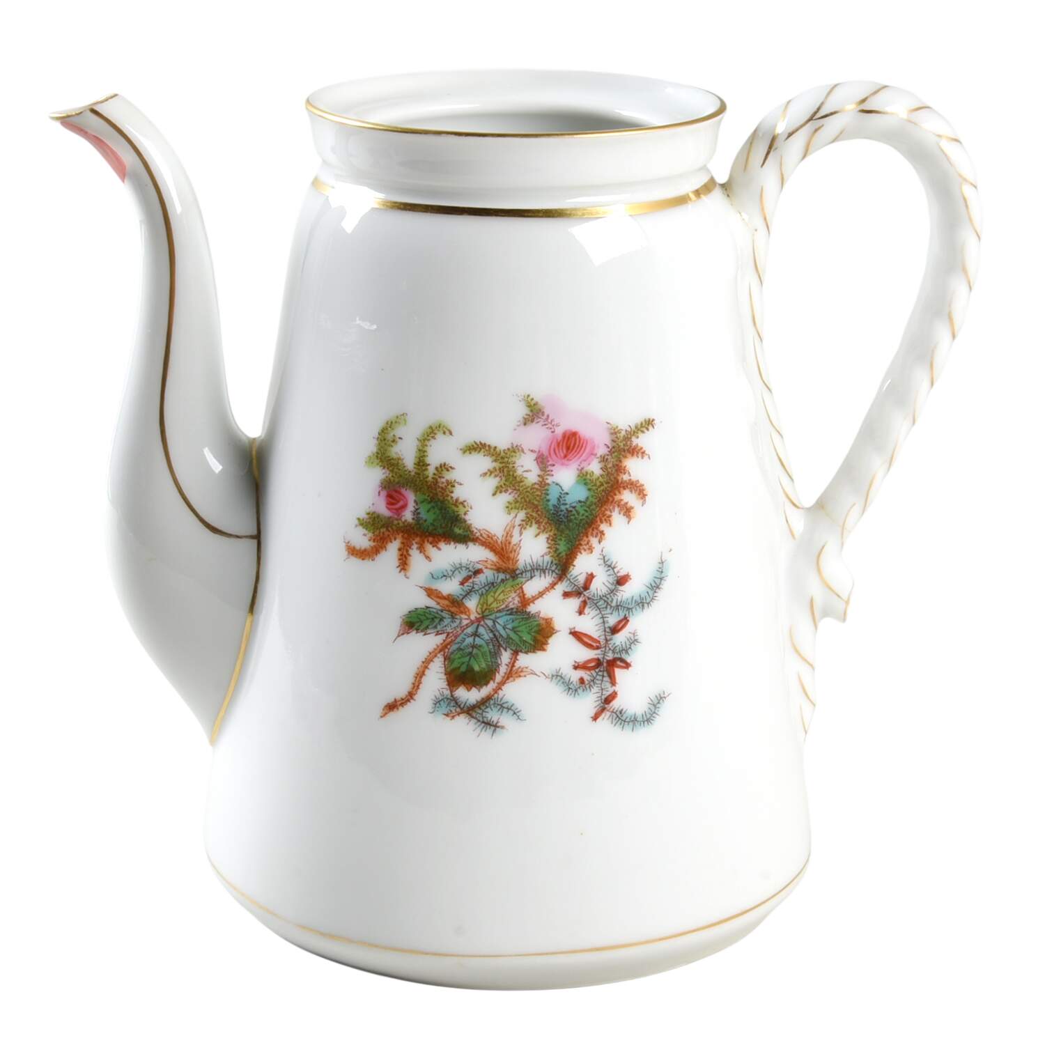Moss Rose (Thick Gold Trim) Coffee Pot No Lid by Haviland-1