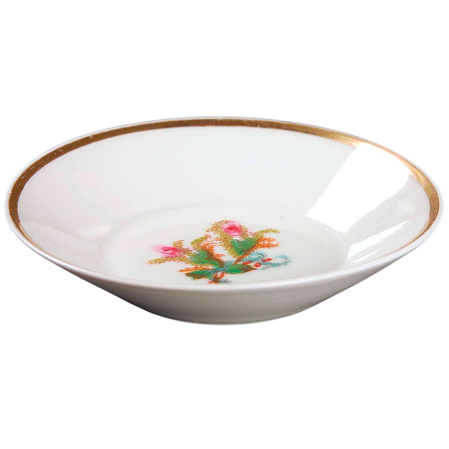 Moss Rose (Thick Gold Trim) Fruit/Dessert (Sauce) Bowl by Haviland-1