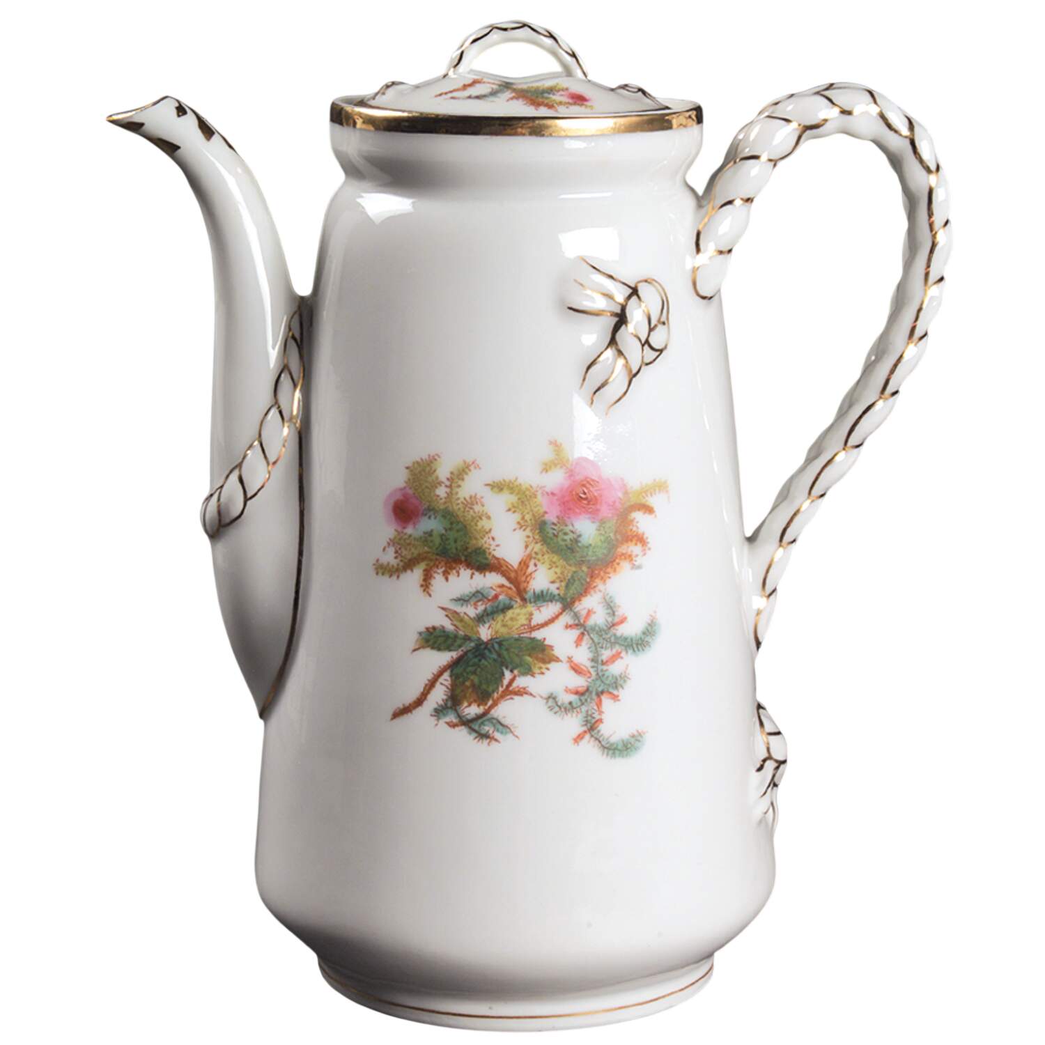 Moss Rose (Thick Gold Trim) Coffee Pot & Lid by Haviland-1