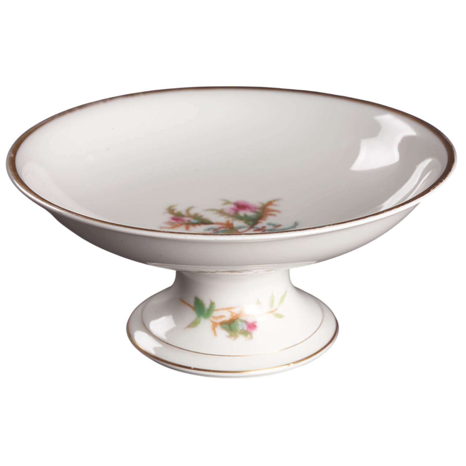 Moss Rose (Thick Gold Trim) Round Compote (Height X Width) by Haviland-1