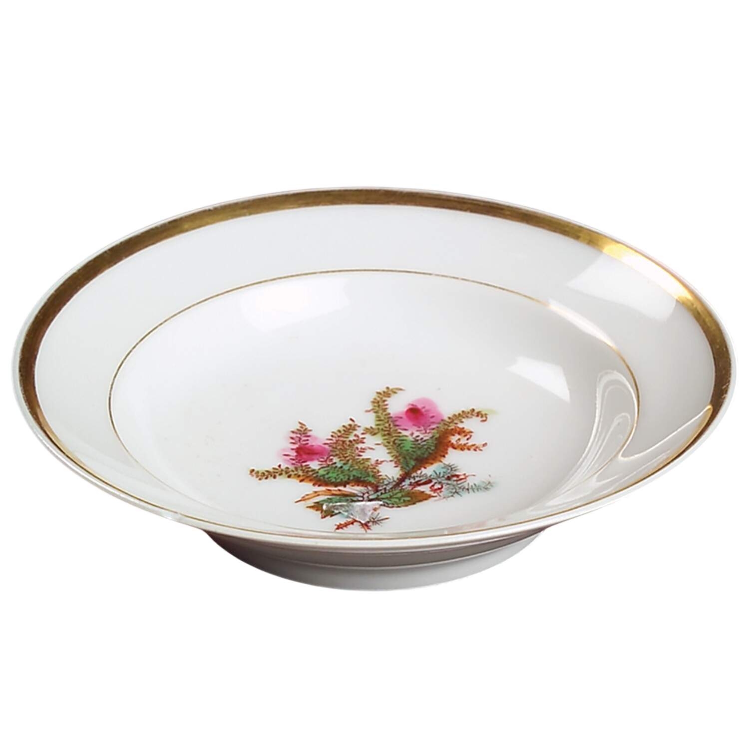 Moss Rose (Thick Gold Trim) Fruit/Dessert (Sauce) Bowl by Haviland-1