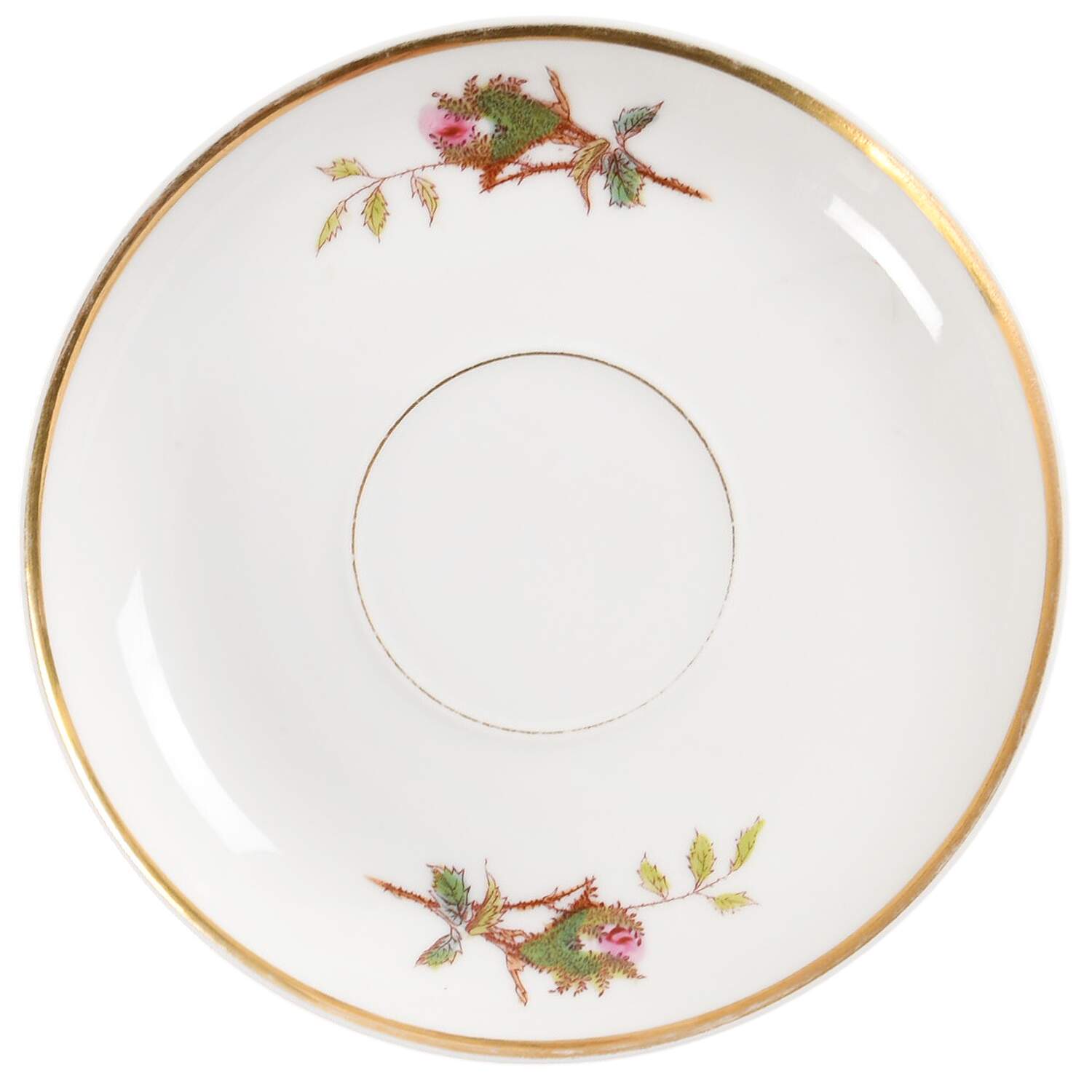 Moss Rose (Thick Gold Trim) Saucer for Oversized Cup by Haviland-1
