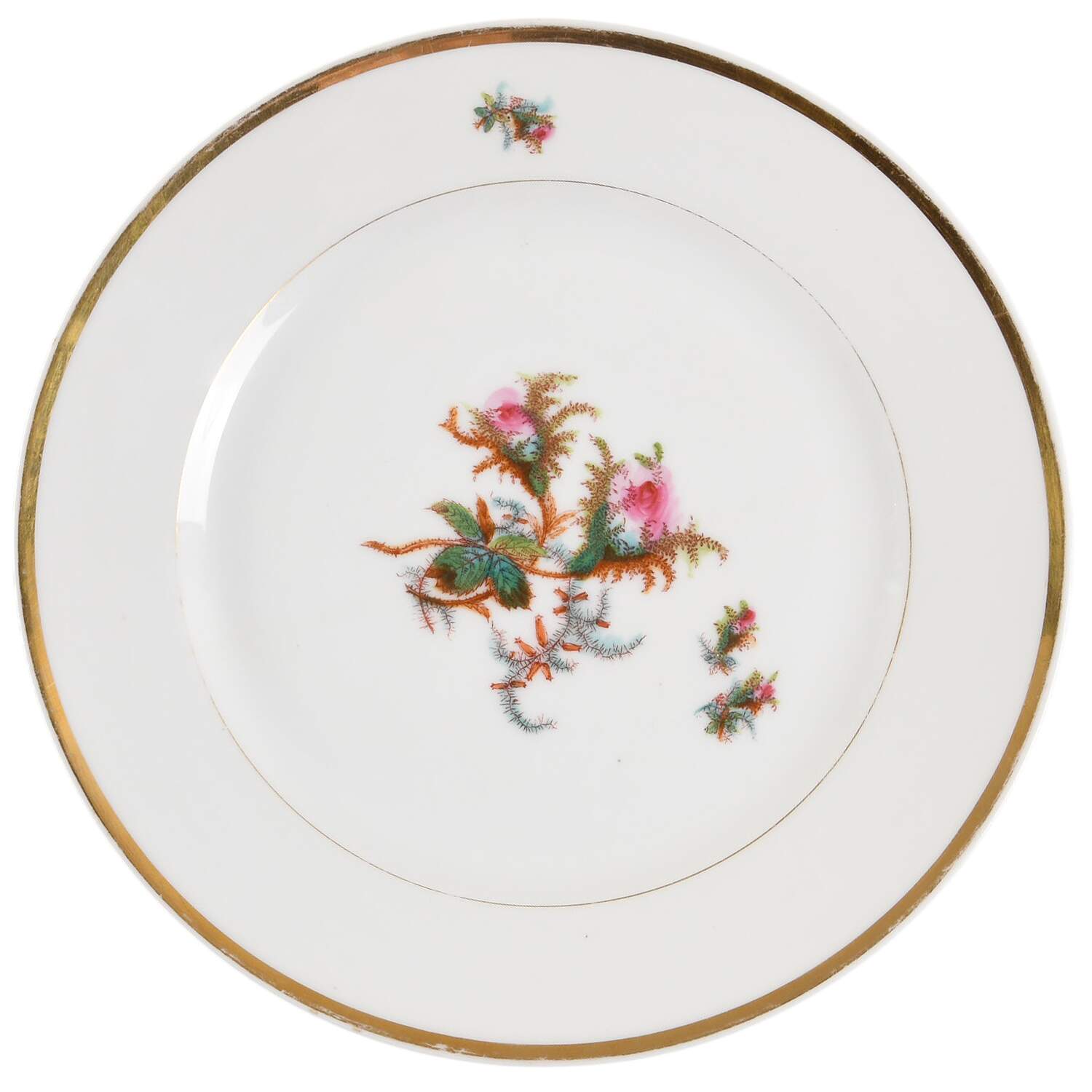 Moss Rose (Thick Gold Trim) Dinner Plate by Haviland-1