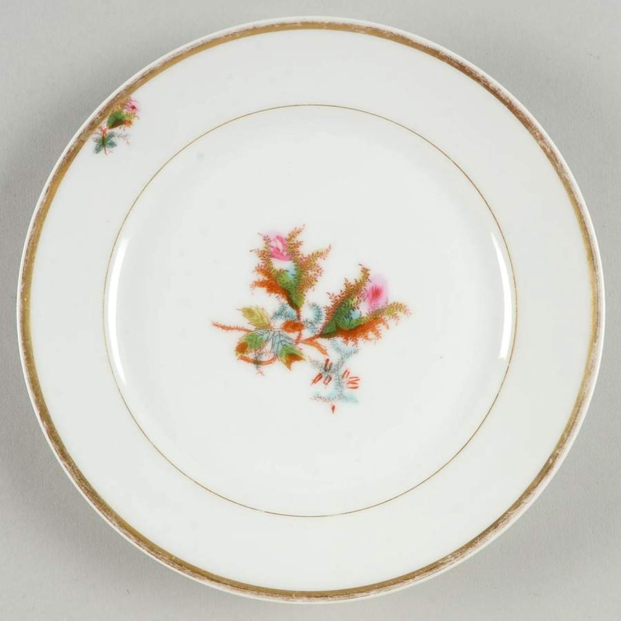 Moss Rose (Thick Gold Trim) Dessert/Pie Plate by Haviland-1
