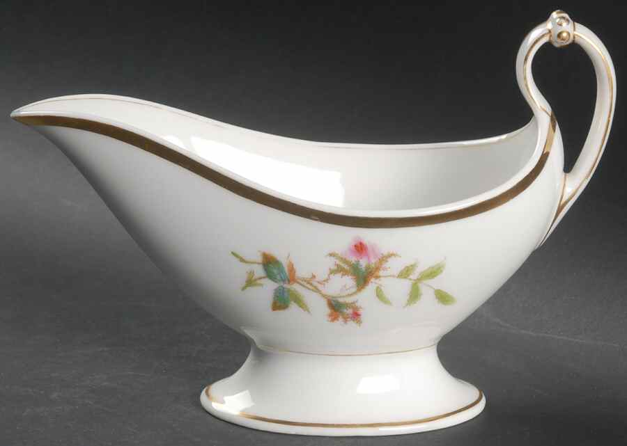Moss Rose (Thick Gold Trim) Gravy Boat by Haviland-1