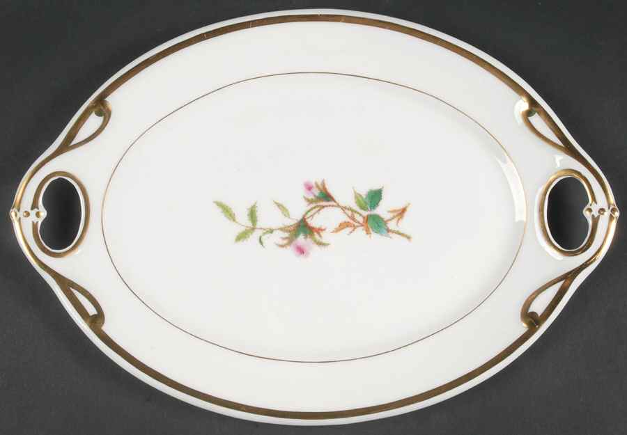 Moss Rose (Thick Gold Trim) 13" Oval Serving Platter by Haviland-1