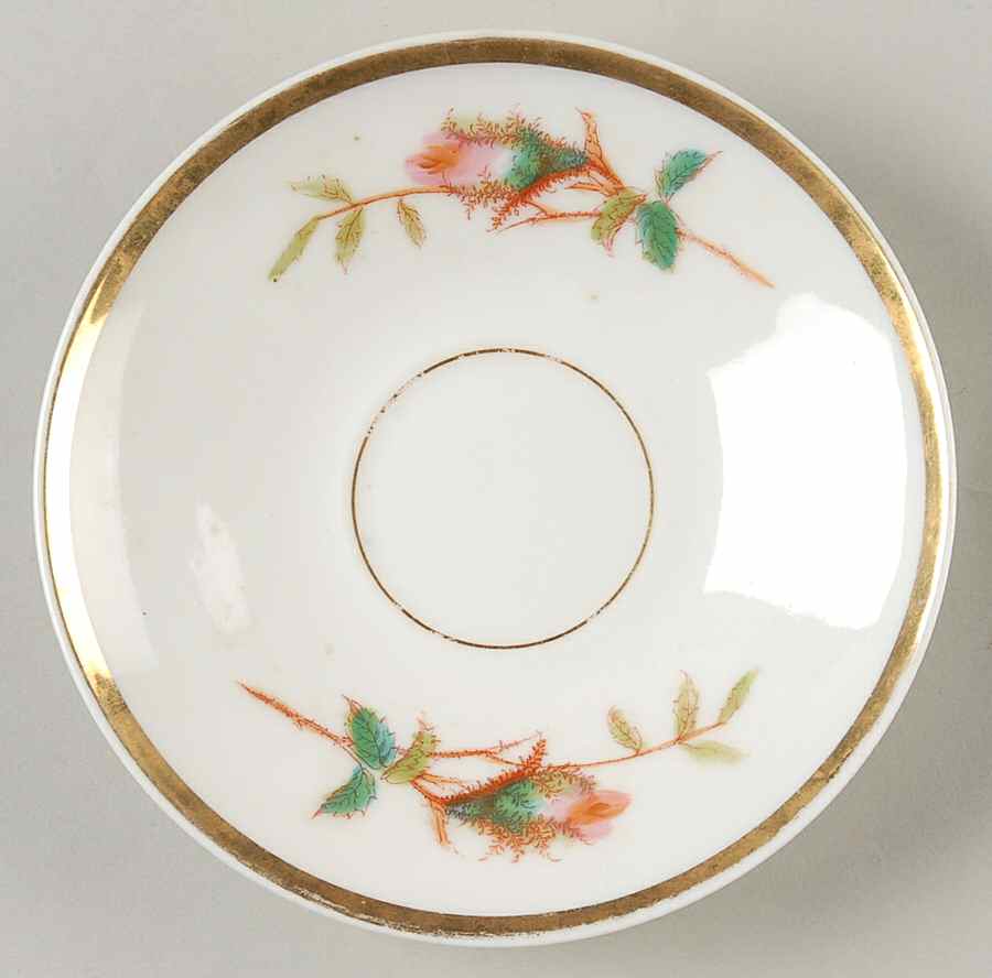Moss Rose (Thick Gold Trim) Saucer for Demitasse Cup by Haviland-1