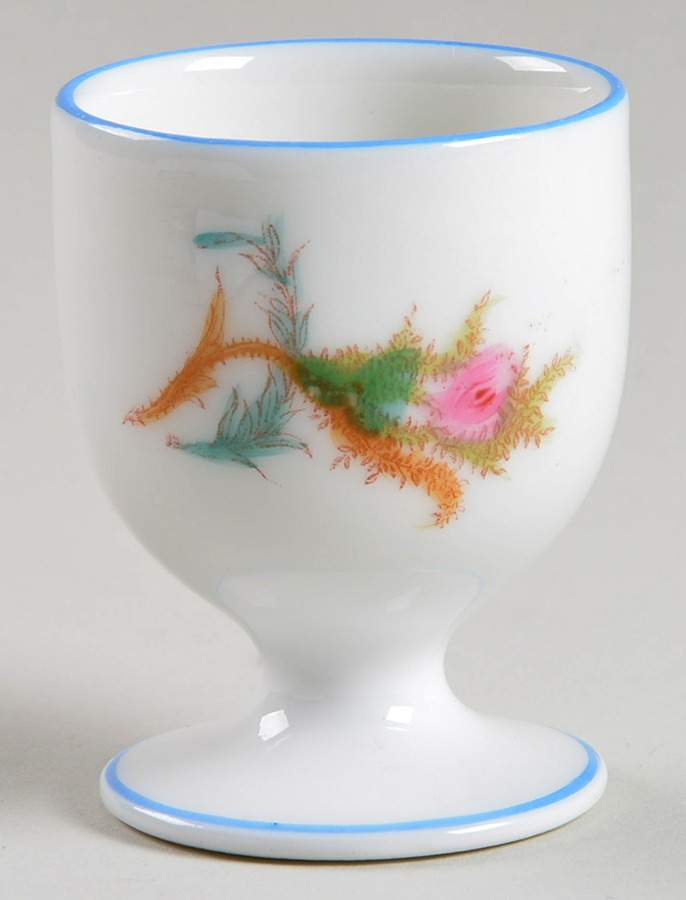 Moss Rose (Blue Trim) Single Egg Cup by Haviland-1