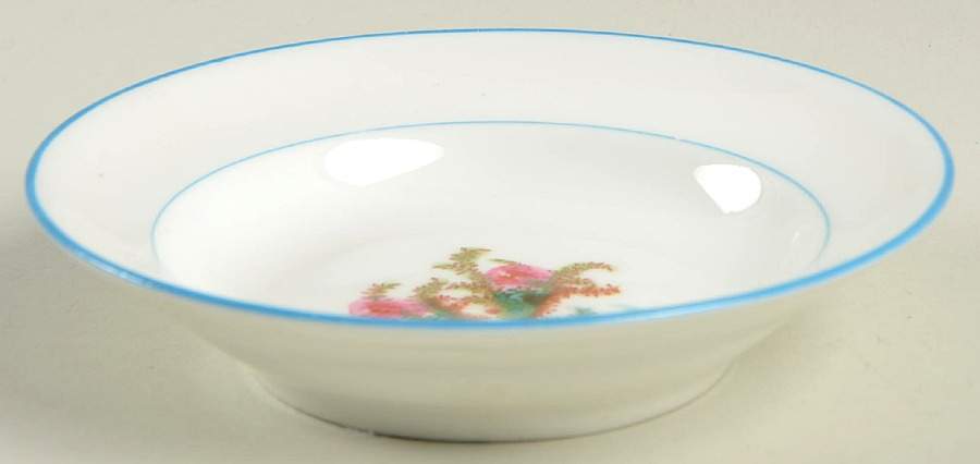 Moss Rose (Blue Trim) Rim Fruit/Dessert (Sauce) Bowl by Haviland-1