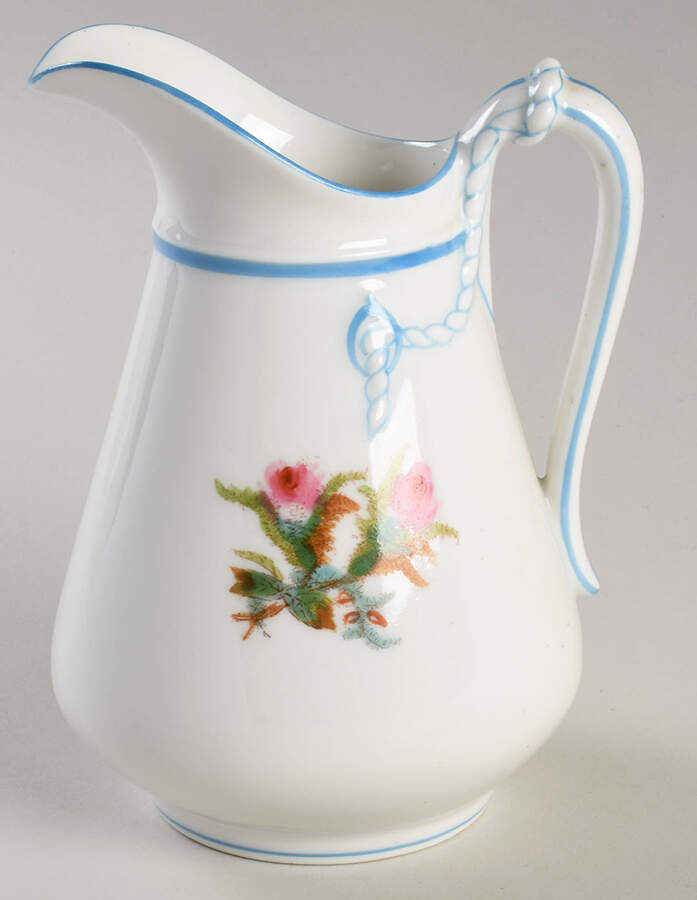 Moss Rose (Blue Trim) Creamer by Haviland-1