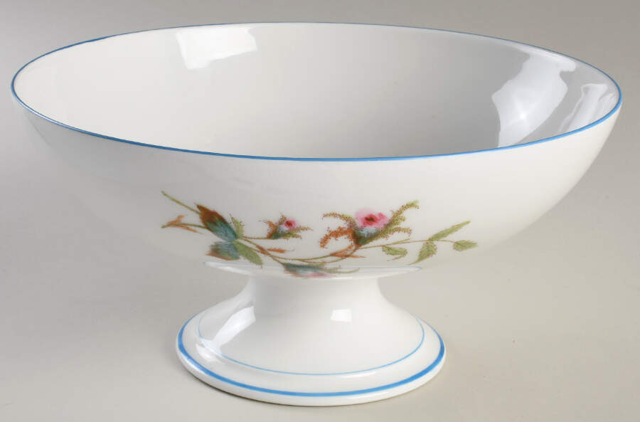 Moss Rose (Blue Trim) Round Compote (Height x Width) by Haviland-1