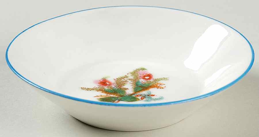 Moss Rose (Blue Trim) Fruit/Dessert (Sauce) Bowl by Haviland-1