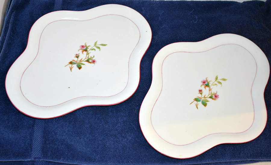 Moss Rose (Pink Trim, Smooth) Oblong Tete-a-Tete Platter by Haviland-1