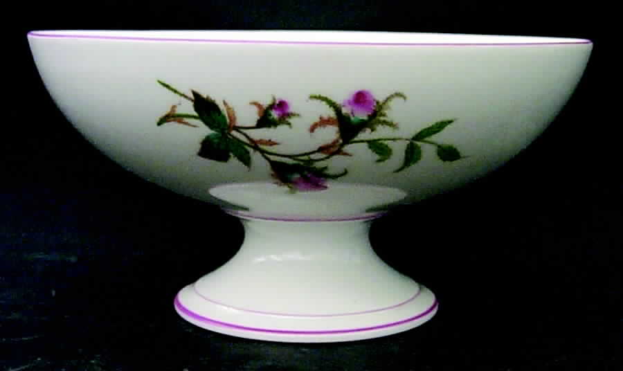 Moss Rose (Pink Trim, Smooth) Large Fruit Bowl by Haviland-1