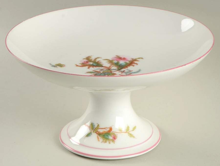 Moss Rose (Pink Trim, Smooth) Round Compote (Height X Width) by Haviland-1