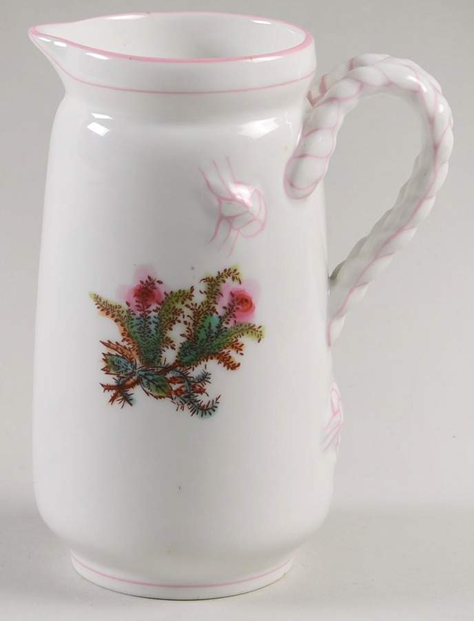 Moss Rose (Pink Trim, Smooth) Creamer by Haviland-1