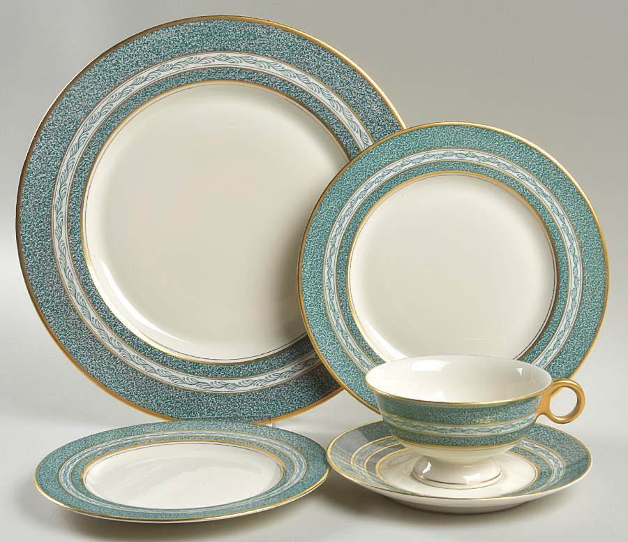 Mosaic Blue Green 40 Piece Estate Set by Haviland-1