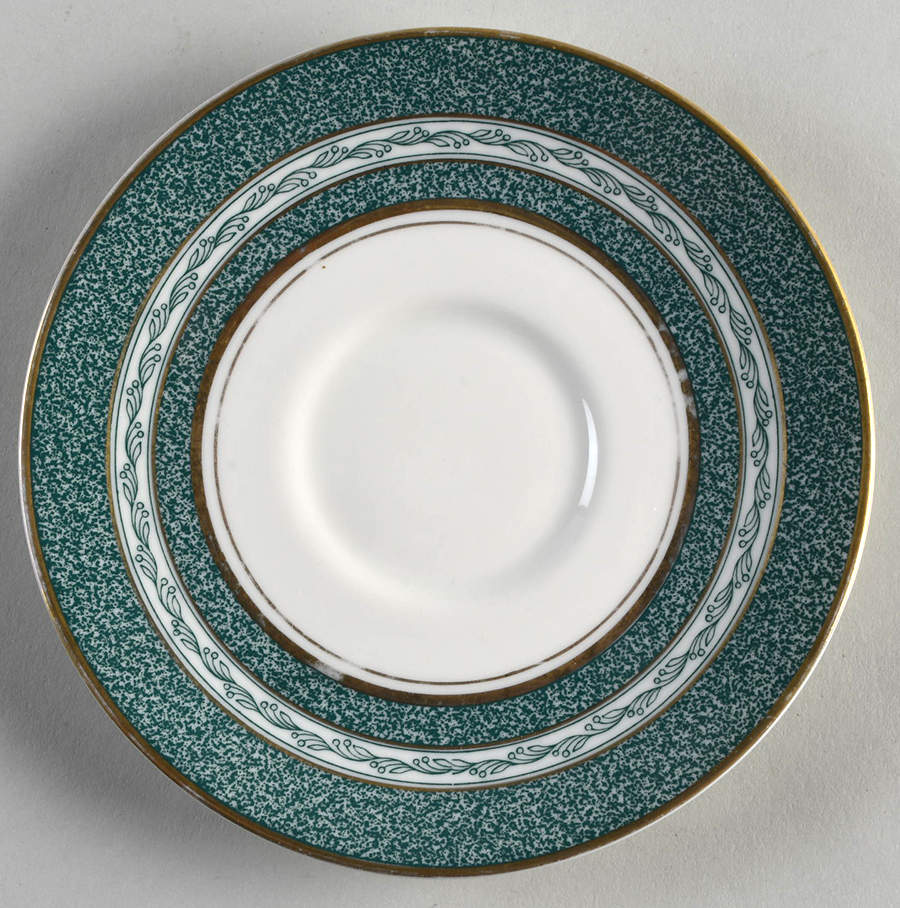 Mosaic Blue Green Saucer for Bouillon Cup by Haviland-1