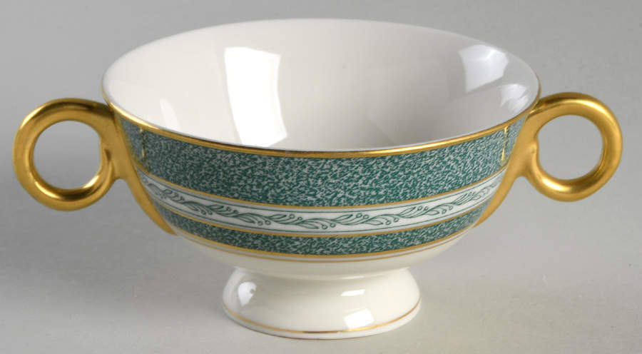Mosaic Blue Green Bouillon Cup by Haviland-1