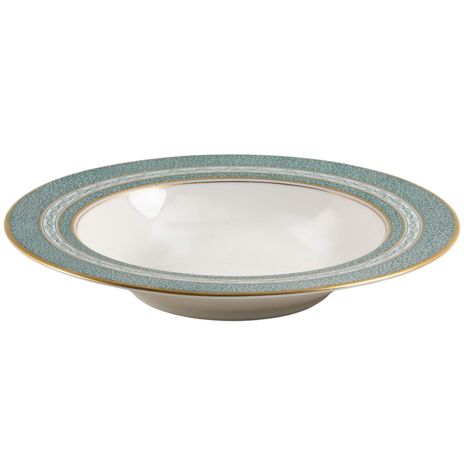Mosaic Blue Green Rim Soup Bowl by Haviland-1