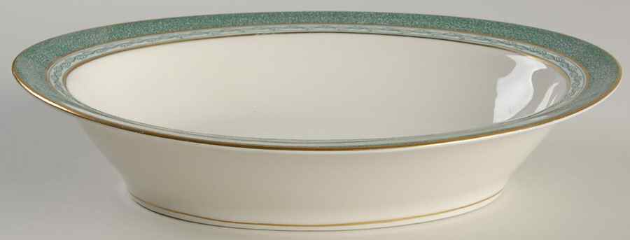 Mosaic Blue Green 9" Oval Vegetable Bowl by Haviland-1