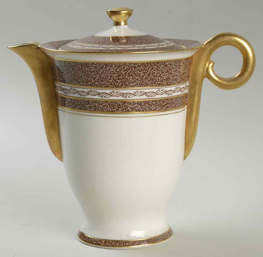Mosaic Brown Coffee Pot & Lid by Haviland-1