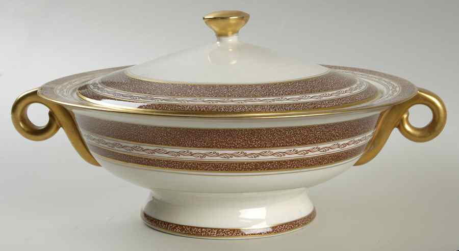 Mosaic Brown Round Covered Vegetable by Haviland-1