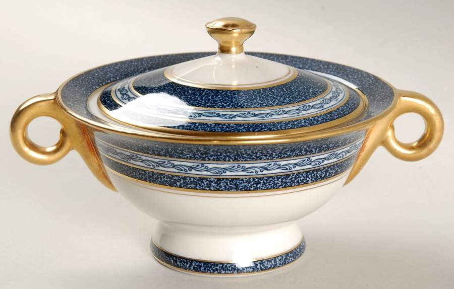 Mosaic Cobalt Blue Sugar Bowl & Lid by Haviland-1