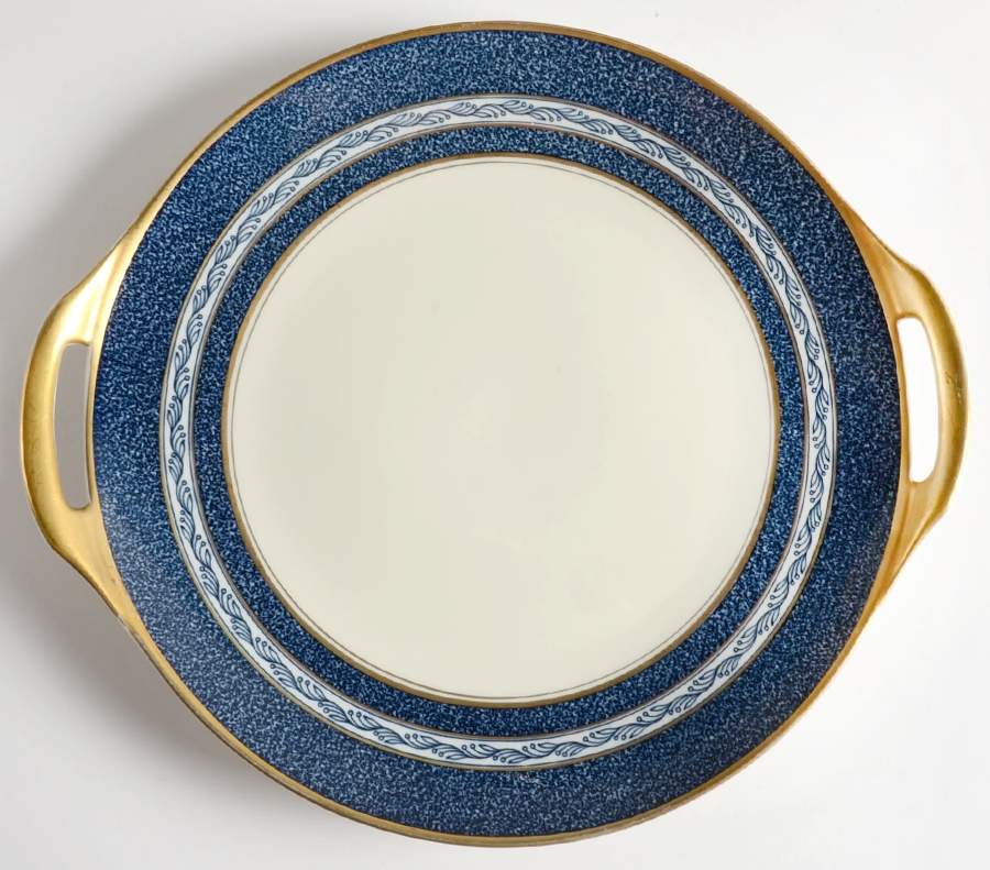 Mosaic Cobalt Blue Handled Cake Plate by Haviland-1
