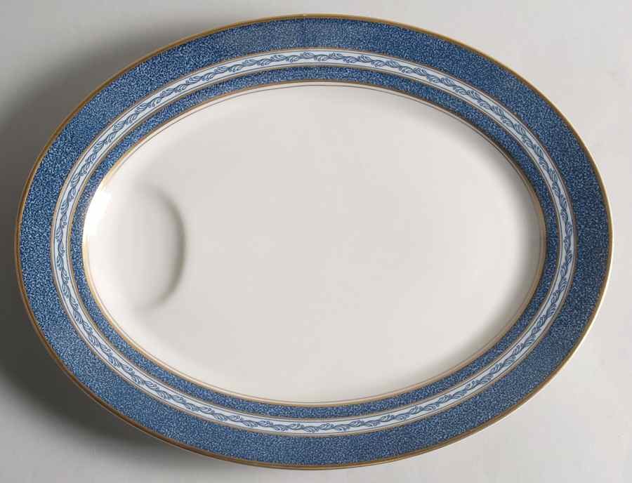 Mosaic Cobalt Blue 14" Oval Serving Platter by Haviland-1