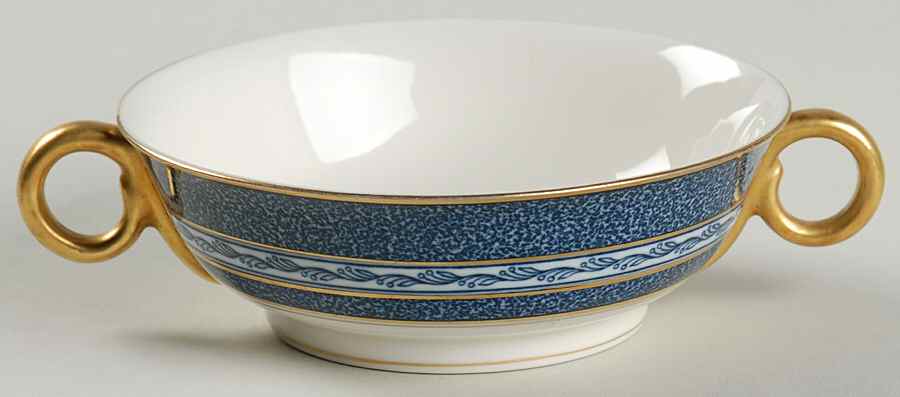Mosaic Cobalt Blue Footed Cream Soup Bowl by Haviland-1