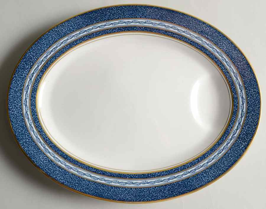 Mosaic Cobalt Blue 11" Oval Serving Platter by Haviland-1