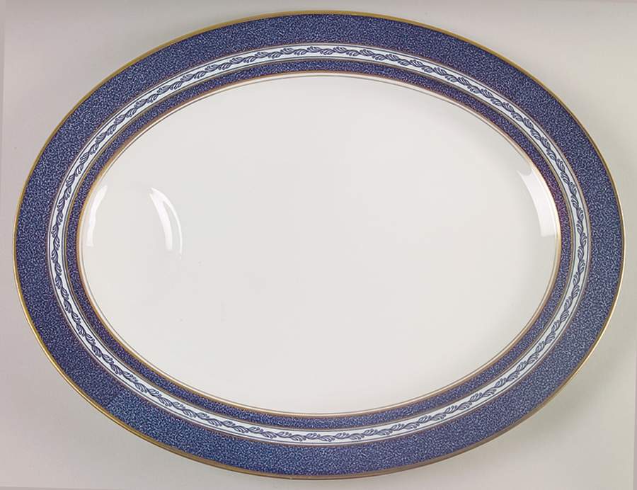 Mosaic Cobalt Blue 16" Oval Serving Platter by Haviland-1