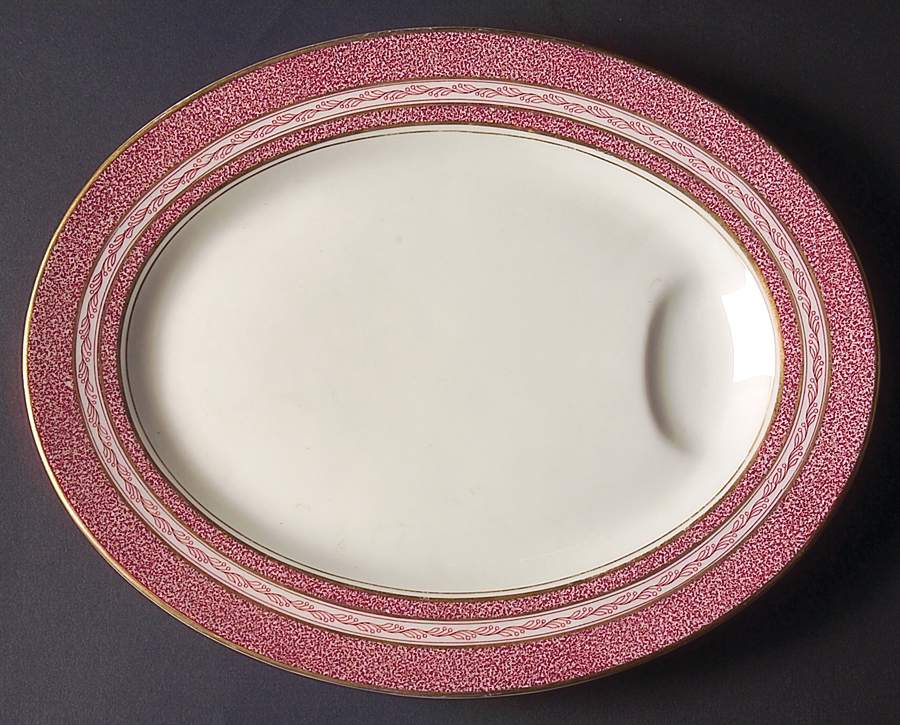 Mosaic Red 11" Oval Serving Platter by Haviland-1