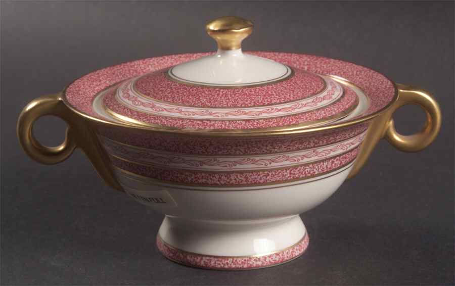 Mosaic Red Sugar Bowl & Lid by Haviland-1