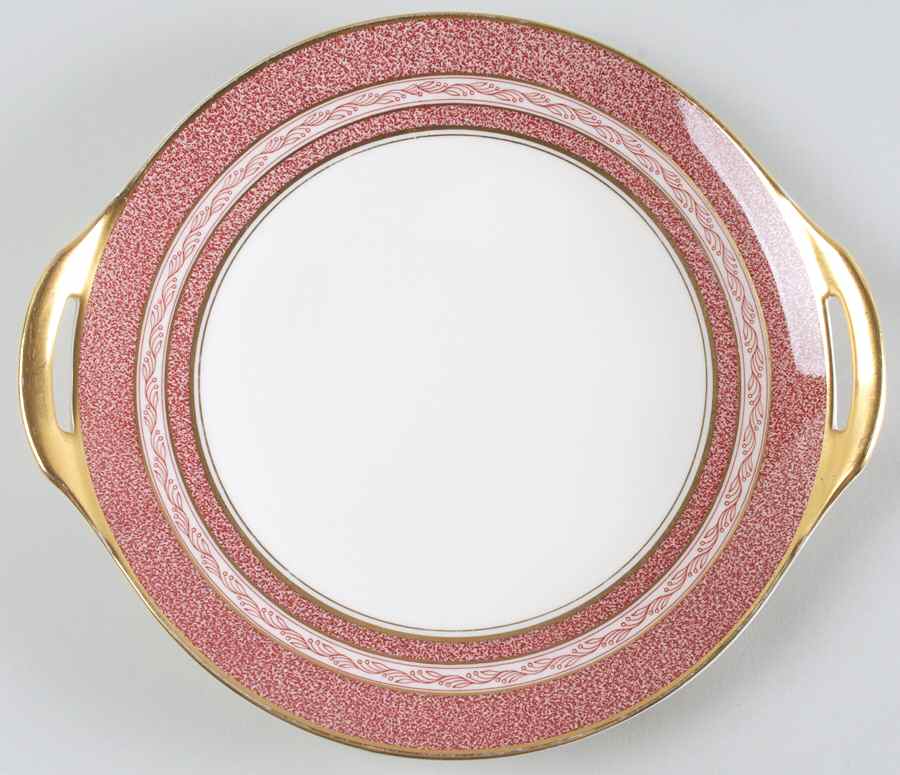 Mosaic Red Handled Cake Plate by Haviland-1