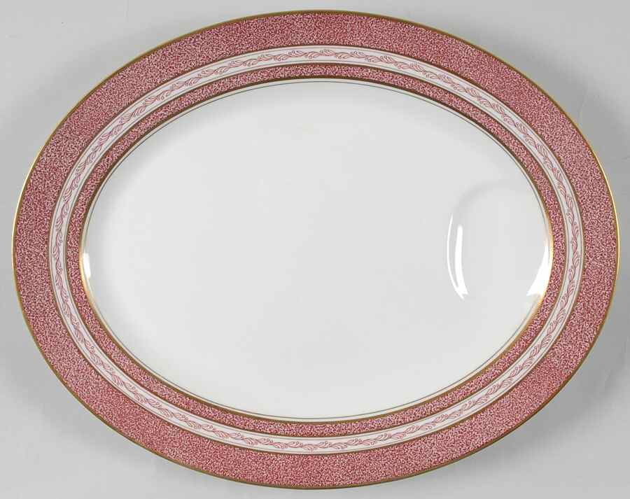 Mosaic Red 13" Oval Serving Platter by Haviland-1