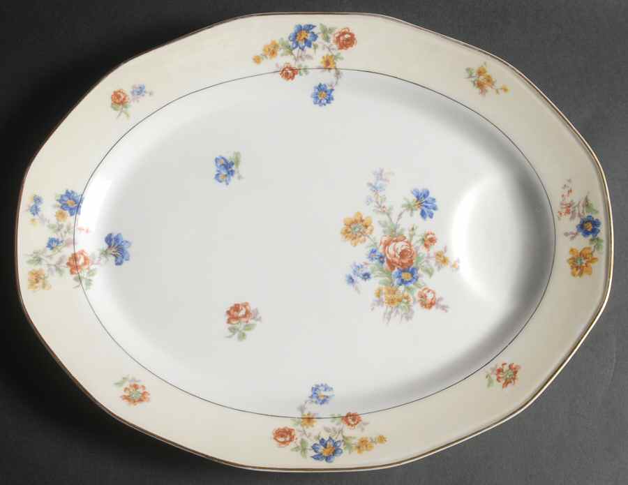 My Garden  15" Oval Serving Platter by Haviland-1
