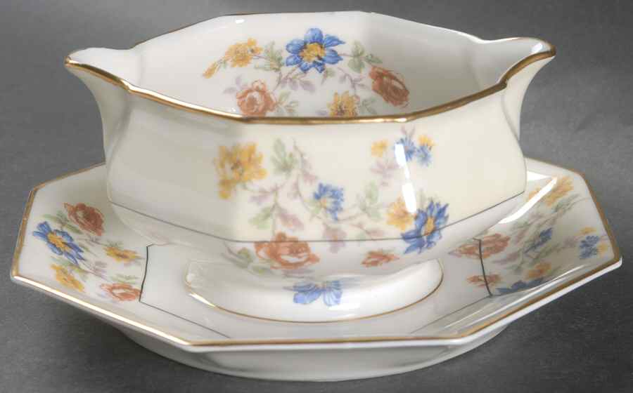 My Garden  Gravy Boat with Attached Underplate by Haviland-1