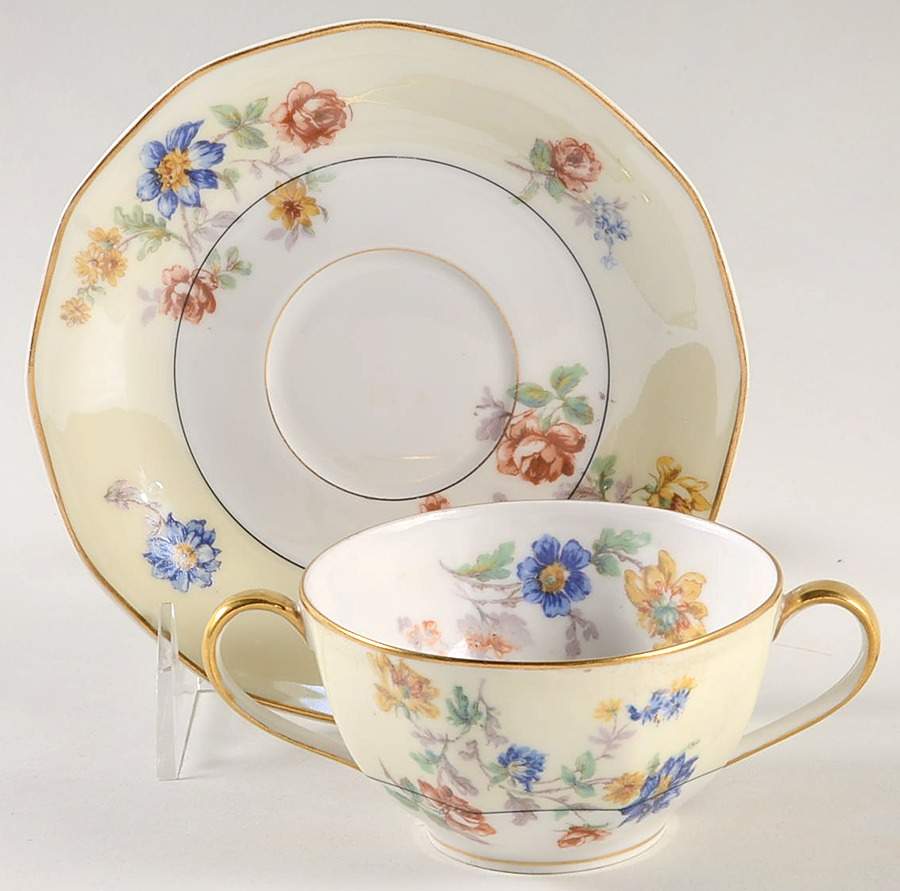 My Garden  Flat Bouillon Cup & Saucer by Haviland-1