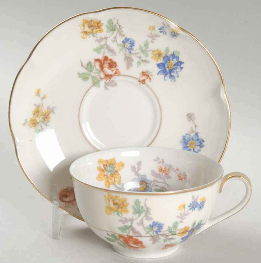 My Garden (Scalloped) Flat Cup & Saucer Set by Haviland-1