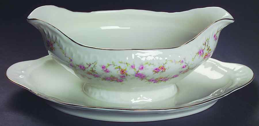 Naomi Gravy Boat with Attached Underplate by Haviland-1